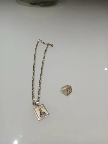 Corrente e anel ouro 12k 