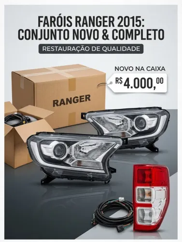 OPORTUNIDADE ÚNICA: Conjunto de Faróis FORD RANGER 2015 - 100% NOVO NA CAIXA!