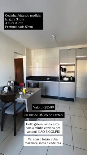 Vendo cozinha com mármore, fogão, Cuba, mesa e cadeiras