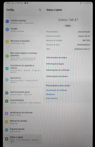 Tab A7 4g Tela 10.4'' 64gb Usado