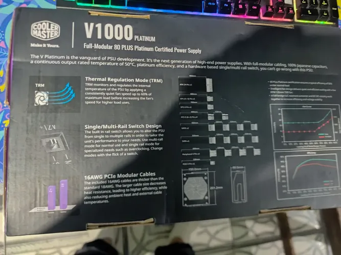 Fonte Cooler master 1000w 80 Plus Platinum