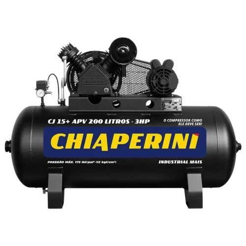 Compressor de Ar Industrial 200L 15 Pés 3HP 110/220V Chiaperini