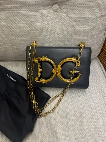 bolsa dolce&gabbana dg girls couro preta