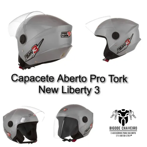 Capacete Aberto New Liberty 3 Prata Viseira Cristal