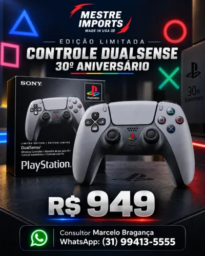 CONTROLE DUALSENSE 30º ANIVERSÁRIO ? EDIÇÃO LIMITADA