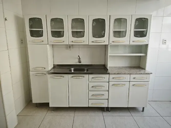 Cozinha Compacta Em Aço 4 Portas 6 Vid 5 Gav Evidence Branco + Pia de Inox