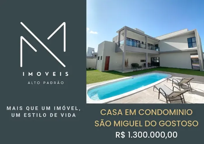 CASA EM CONDOMÍNIO EM SÃO MIGUEL DO GOSTOSO, ESCRITURADA