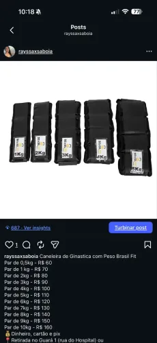 Caneleira de Ginastica com Peso Brasil Fit 6kg 