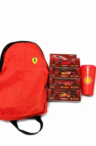 Coleção Ferrari, Mochila, Copo, Miniaturas