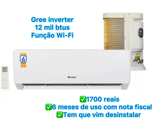 Central de ar INVERTER gree 12 mil btus, 6meses de uso