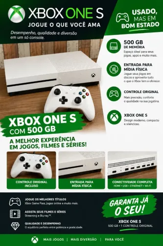 VENDO XBOX ONE S 500 GB + 3 Meses de jogos grátis
