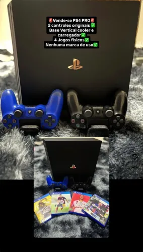 PS4 PRO 4 jogos 2 controles