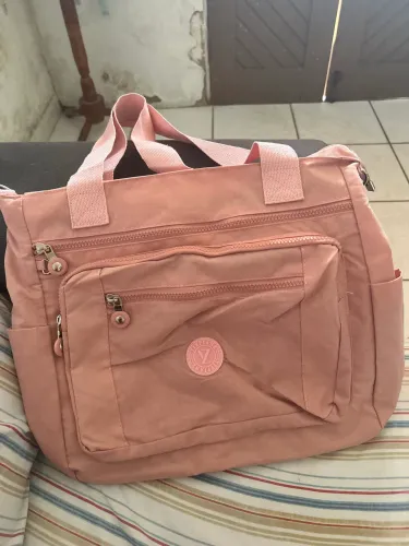 Bolsa de ombro e transversal rosa bebê 