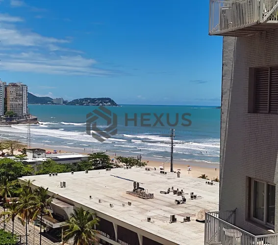 Kitnet com vista mar na beira mar da Praia das Pitangueiras, Guaruja