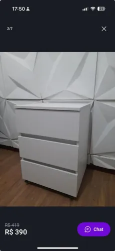 Gaveteiro em mdf branco
