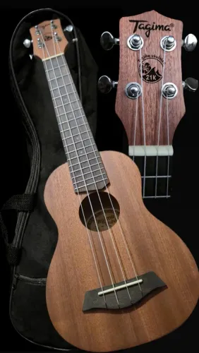 ukulele soprano tajima 21k (série hawaii) com capa