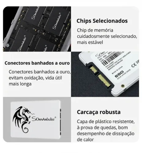 ssd sata de alta velocidade profissional128gb somnambulist branco 2.5 sata3