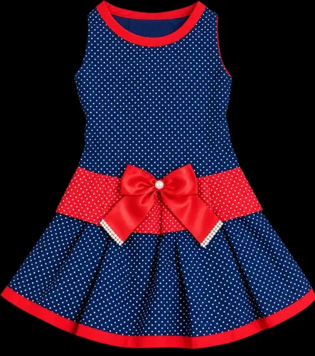 VESTIDO PET AZUL BOLINHA