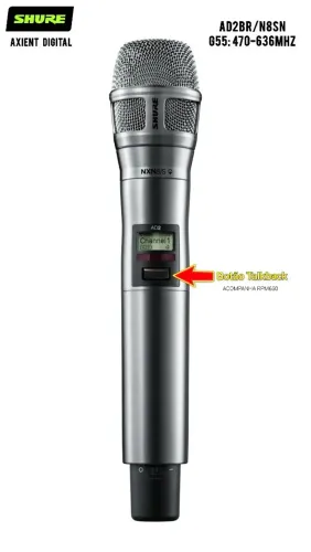 Transmissor Microfone Bastão Sem Fio AD2/N8S Nickel Com TALKBACK 