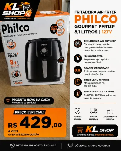 Fritadeira Air Fryer Philco Jumbo Nova