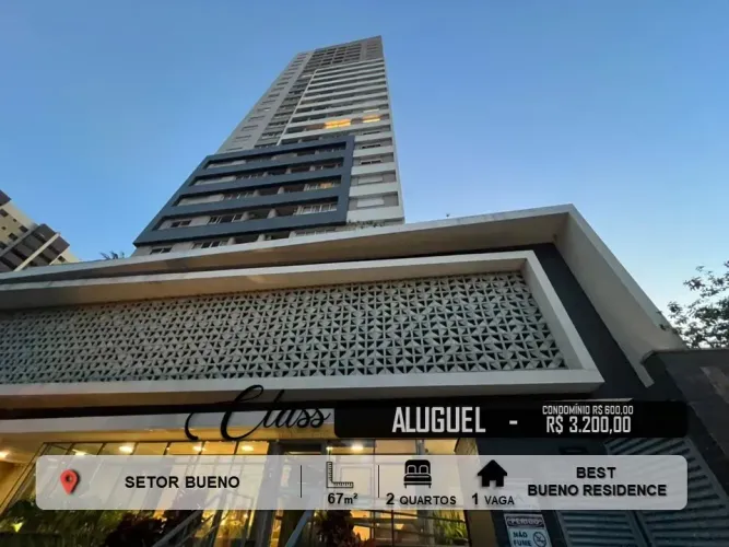 BEST BUENO | SETOR BUENO | 2 QUARTOS | 67m² | 1 VAGA DE GARAGEM