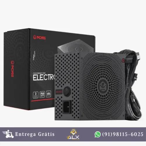Fonte Gamer 750w 80 Plus Bronze Pcyes Electro V2 Black Vulcan - Elecv2pto *ENTREGA GRÁTIS*