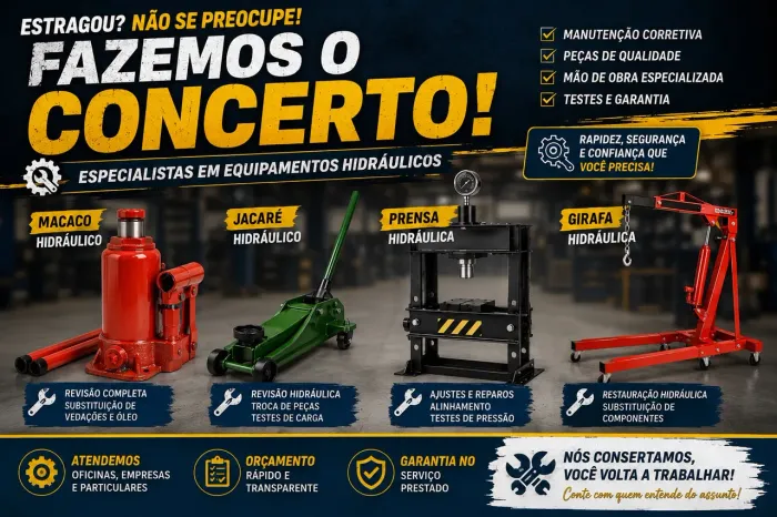 Manutenção de hidráulicos e chaves de impacto pnemática