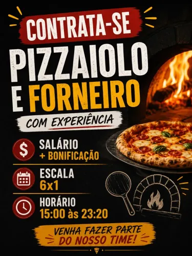 Contrata se Pizzaiolo e Forneiro