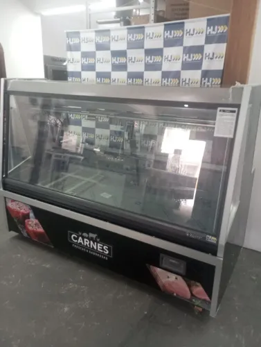 NZ. Vitrine açougue 2 metros Gelopar com desembaçador e depósito refrigerado 