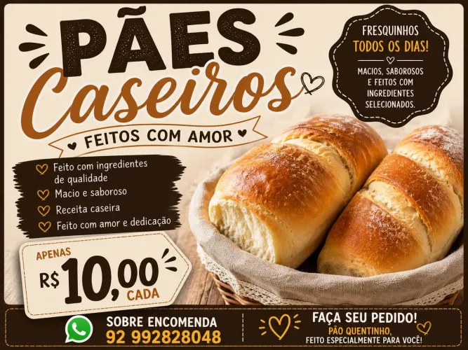 Pães caseiros 
