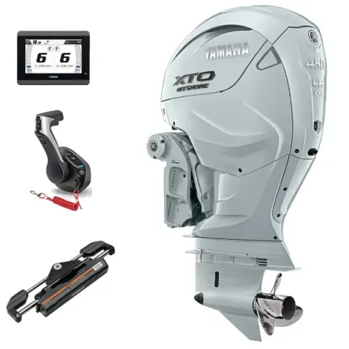 Motor Yamaha 450HP Branco DTS - Motor de Popa Novo