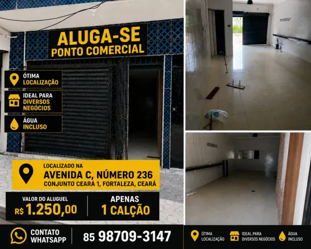 Aluga-se Ponto comercial em uma ótima localização