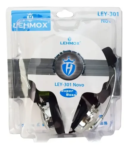 FONE DE OUVIDO HEADSET GAMER SUPER BASS COM MICROFONE PRETO/CROMADO LEHMOX