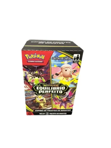 Combo de Booster Pokemon Megaevolução Equilibrio Perfeito 108 Cartas
