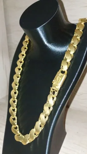 Corrente moeda antiga idêntico ouro 18K 