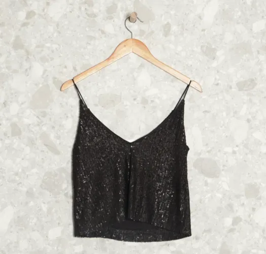 Blusa regata paetê