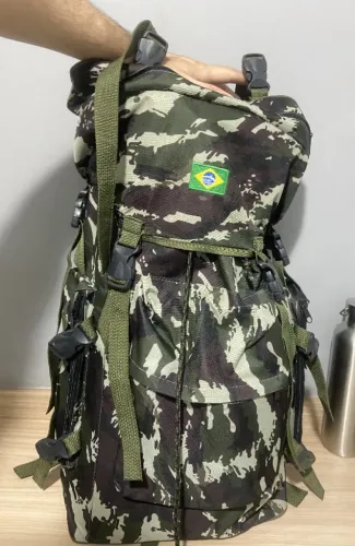 Mochila Camping E-t Militar Exército Acampamento Camuflada