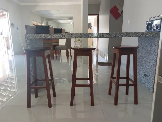Kit 3 Banquetas Altas Para: cozinha, balcão, área gourmet piscina