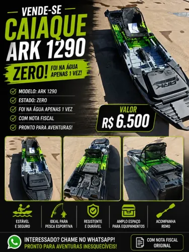 Vendo caiaque Ark 1290 lançamento modelo já 2026 foi na água apenas 1 vês