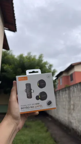 Microfone de lapela 2 em 1, compatível com iPhone e Android