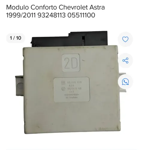 Módulos de alarme e vidros Astra GLS 2000