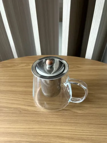 Chaleira Bule De Vidro Com Infusor de Chá Inox 250 mL