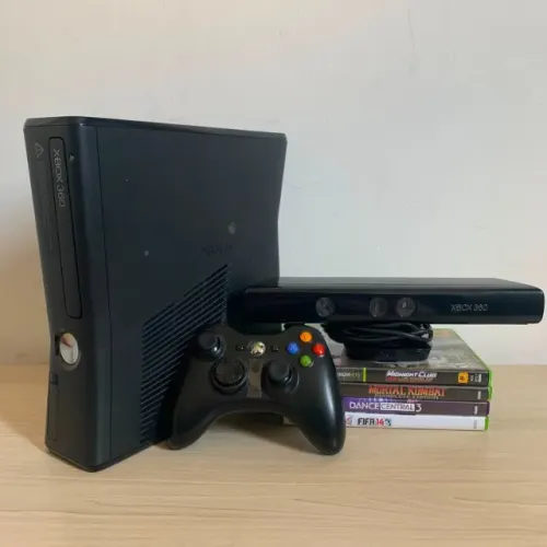 ? XBOX 360 + KINECT + HD + 4 JOGOS | ENTREGO | PARCELO