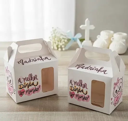 Caixa Dinda Madrinha Batizados Para caneca, chocolates, mimos...