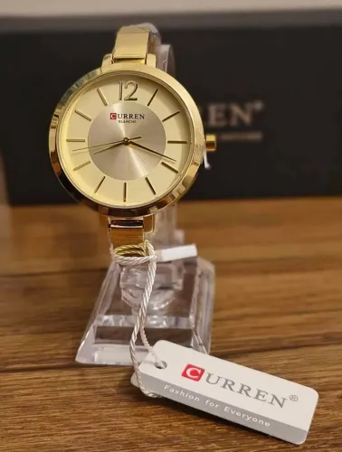 Relógio feminino Curren dourado elegante