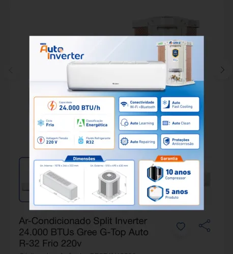 Ar condicionado 24000 BTUS