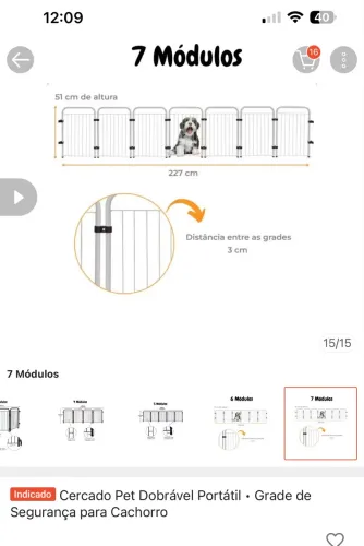 Cercado pet 7 módulos