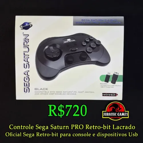 Controle Retro-Bit Pro Sega Saturn - Novo e Lacrado.