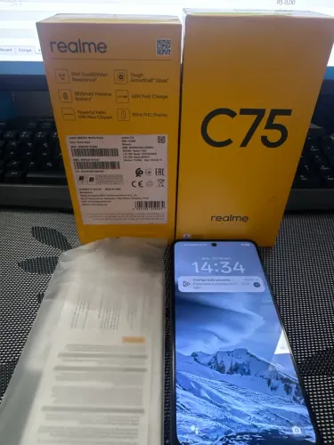 ? REALME C75 8GB + 256GB ESPAÇO, BATERIA GIGANTE E ALTA RESISTÊNCIA!