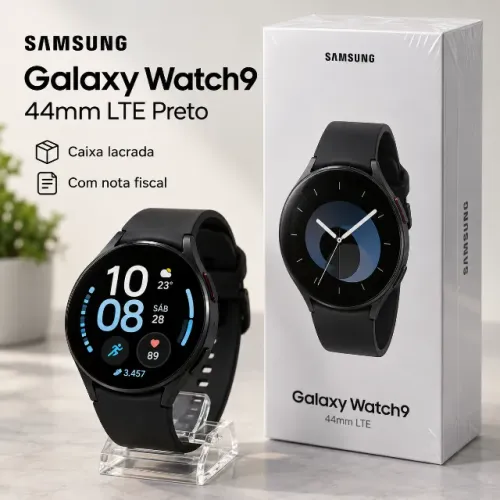 Galaxy Watch9 44mm LTE Preto NOVO LACRADO + NF * R$ 2.300
